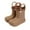 Brown, variant on XIMIN Kids Boys Girls Short Ankle Rain Boots with Easy-On Handles Easy-on Lightweight Waterproof Plain Rubber Rainboots Outdoor Portable Shoes