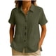 thumbnail image 1 of Tops Sueltos Casuales para Mujeres Moda No Posicionamiento Impreso 3/4 Manga V-Cuello Blusa con Poliéster Suave, Cómodo Top para el Uso Diario en Casa O Trabajo, 1 of 6