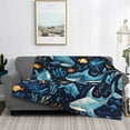 thumbnail image 5 of KLL Playful Whales Underwater Scene Print Fleece Throw Blanket, Horizontal Fleece Bedding Cute Soft Blankets Comfy Fleece Flannel Plush Home Decor for Couch & Bed -50"x40", 5 of 9