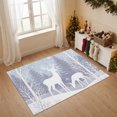 thumbnail image 4 of 3'x5' Area Rugs, Blue Purple Christmas Indoor Outdoor Area Rug for Living Room Bedroom, Xmas Elk Tree Snowflake Washable Bathroom Rugs Kitchen Floor Carpet Mats Home Decor, 4 of 8