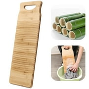 Natural Bamboo Washboard for Laundry, Bamboo Hand Washing Board, Thickened Anti-slip Scrubbing Washboard for Small Washing Jobs, Hanging Design Washboard Practical Household Tool