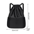 thumbnail image 3 of Taotanxi Drawstring Backpack Water Resistant Sports Gym Bag Drawstring Bags Swim Backpack for Men Women Black, 3 of 3