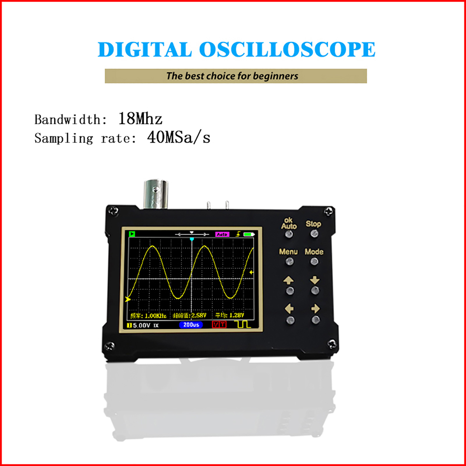 DSO154Pro DSO154Pro 320x240 Resolution 2.4-inch Color Screen Digital Oscilloscope 40MSa/s Sampling Rate Support Signal Generator