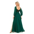 thumbnail image 3 of Beauty-Emily Elegant multi-wear one-shoulder high-slit lace-up dress fully lined sequin spliced chiffon long-sleeve dress, 3 of 5