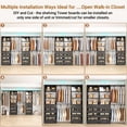 thumbnail image 2 of Homieasy Adjustable Closet Organizer System with 8 Wooden Drawers & 4 Hanging Rods & Adjustable Shelves, Heavy-Duty Wardrobe Tower sets for Bedroom/Laundry/Entryway Gray Oak, 2 of 7