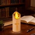 thumbnail image 2 of TanSiDing 1pcs LED Votive Candle Memorial Light – Flickering Effect Like a Real Candle – Long Burning time – Reusable Cemetery Remembrance Eternal Candle – HOLY Cross, 2 of 4