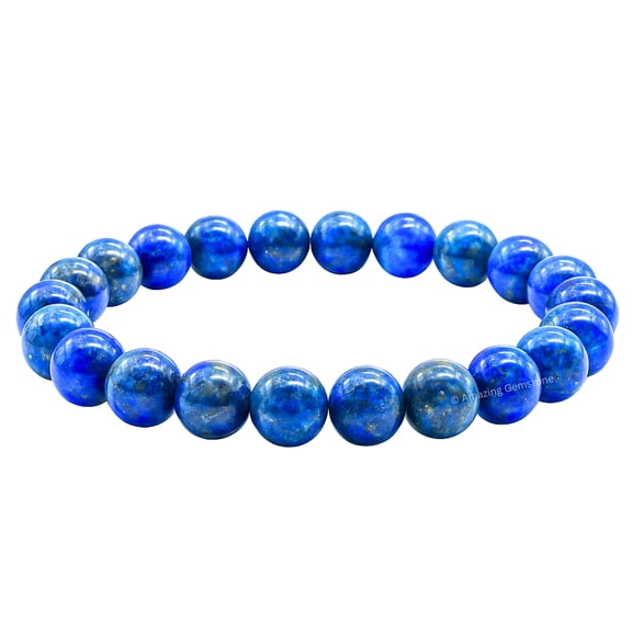 Lapis Lazuli Bracelet - 8mm Beaded Stretch Bracelet and Healing Stones
