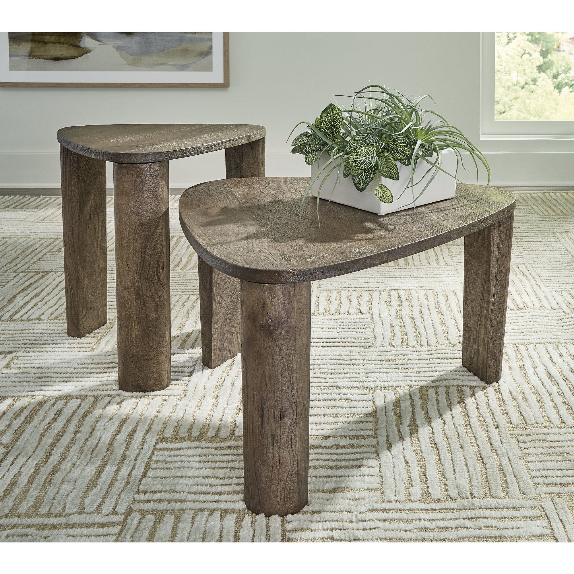 Signature Design by Ashley Reidport Accent Coffee Table (Set of 2), Grayish Brown