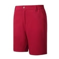 thumbnail image 2 of YLSDY Casual Shorts for Men Twill Elastic Waist Wrinkle Free Business Golf Shorts Stretch Chino Short Slim Fit 10" Inseam Flat Front Shorts Red XXL, 2 of 9