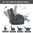 thumbnail image 5 of Leumius Power Lift Recliner Chair with Massage and Heat for Elderly,Heavy Duty Electric Reclining Chair with Side Pockets,USB Charge Port for Living Room,Grey+Chenille, 5 of 10