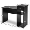 thumbnail image 4 of Giantex Computer Table Desk, Modern Simple Wooden Desk w/Storage Drawer & Compartments, Study Writing Computer Table for Home Office, 4 of 8