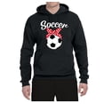 thumbnail image 2 of Wild Bobby, Cute Soccer Mom Ribbon Soccer Ball Gift Sports, Mother's Day, Unisex Graphic Hoodie Sweatshirt, Black, Small, 2 of 3