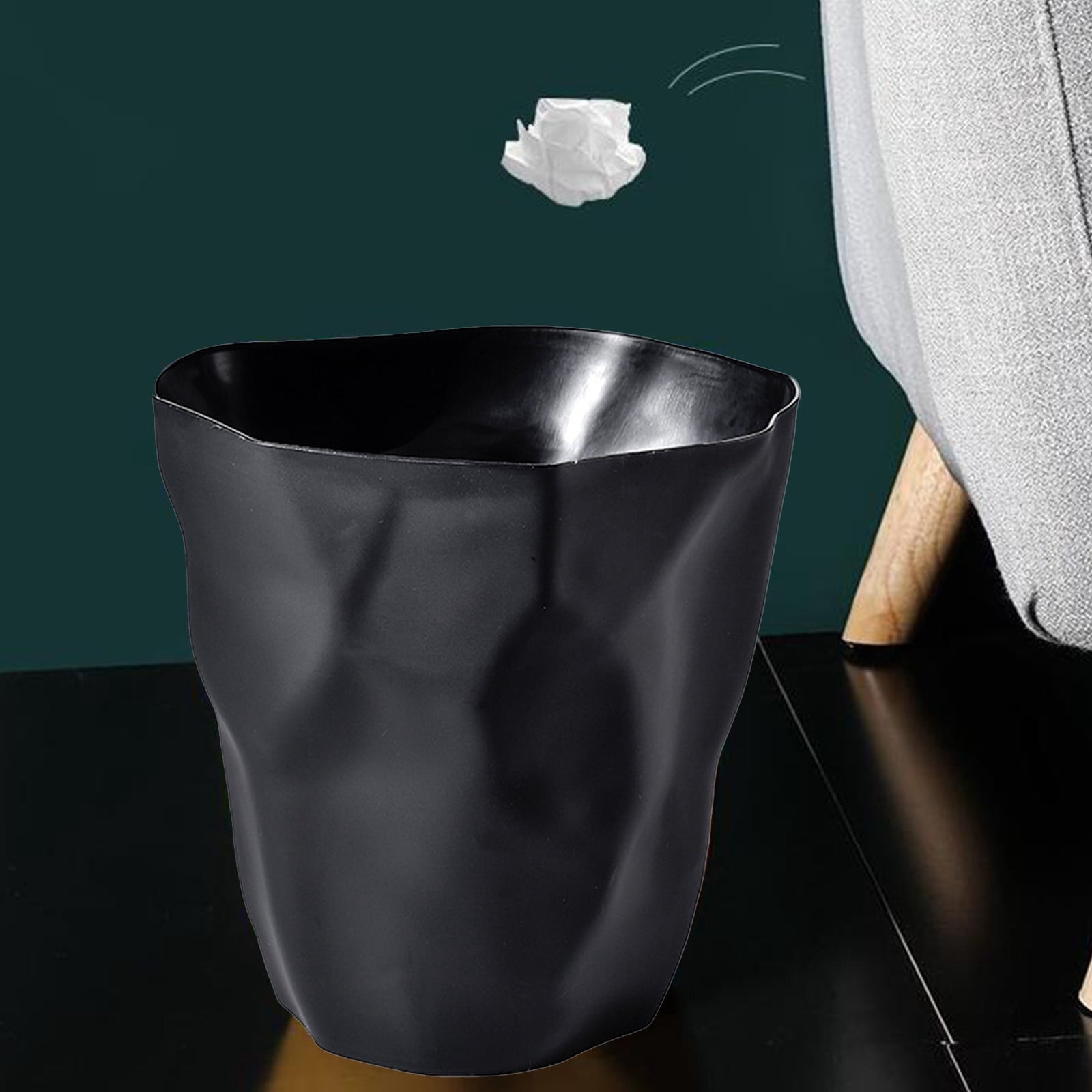 potrochi Round Plastic Bathroom Garbage Can, Plastic Wastebasket, Trash Can, Wastebasket, Garbage Bin, Trash Can for Bathroom, Bedroom, and Kids Room - Small Bathroom Trash Can