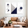 thumbnail image 2 of Elephant Stock Marble Geometric Abstract Xviii Wall Art - Horizontal Multi Panel Canvas - Living Room Wall Decor - Abstract Multi Panel - White And Black Decor - 65" x 42", 2 of 8