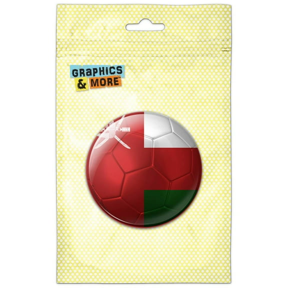Oman Flag Soccer Ball Futbol Football Pinback Button Pin Badge