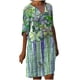 thumbnail image 1 of Vestidos de manga 3/4 para mujer Vestido de tirantes con estampado de flores a la moda Vestido con cuello en V hasta la rodilla Pompotops hdfakjf6146, 1 of 5