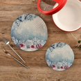 thumbnail image 2 of FREEAMG 2 Pcs Cotton Christmas Winter Decor Pine Balls Woven Pot Holder Trivets Set,Round Coasters Placemat for Cooking Baking Hot Dish Pan Pot Bowl Teapot(7&9 Inches), 2 of 6