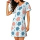 thumbnail image 2 of Fotbe Sea Turtle Bata de Dormir para Mujer con Estampado, Camisón de Algodón de Manga Corta, Ropa de Dormir Casual, 2 of 6