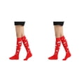 thumbnail image 2 of Qarigey 1 par de calcetines a rayas hasta la rodilla de arcoíris, elasticidad, transpirabilidad, apariencia de moda cómoda, calcetín antideslizante, Type1 NO1 Qarigey CBP288434, 2 of 6