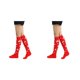 thumbnail image 2 of Qarigey 1 par de calcetines a rayas hasta la rodilla de arcoíris, elasticidad, transpirabilidad, apariencia de moda cómoda, calcetín antideslizante, Type1 NO1 Qarigey CBP288434, 2 of 6