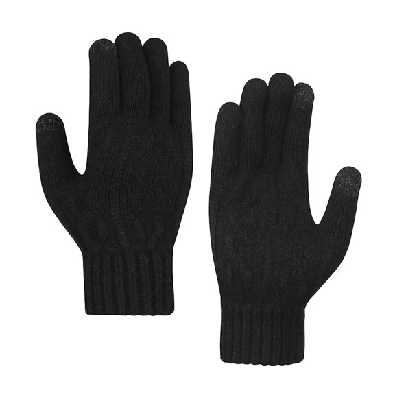 Gloves for Women Men Winter Warm Gloves for Women Upgraded Touchscreen Gloves Knit Gloves With Soft Fleece for Cold Weather Black One Size