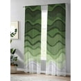 thumbnail image 4 of Abstract Sheer Curtains 108 Inch Long 2 Panels, Green Gradient Ocean Waves Sandy Beach Light Filtering Rod Pocket Semi Sheer Curtains, Sheer Voile Drapes for Living Room Bedroom, 52"x108", 4 of 5