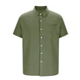 thumbnail image 6 of Ahabrexf Men Solid Color Casual Loose Button Pocket Short Sleeve Blouse, 6 of 9