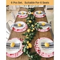 thumbnail image 4 of 13 Inch Round Placemats Set of 4, Valentine's Day Non Slip Heat Insulation PP Table Mats, Red Love Tree Gnomes Roses Pink Romance Washable Place Mats for Kitchen Dining Party Table Decor, 4 of 7