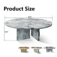 thumbnail image 2 of MDQMD Natural Marble Coffee Table for Living Room,27.6'' Living Room Center Table,Modern Round Coffee Table for Home,Blue Grey, 2 of 9