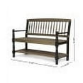 thumbnail image 2 of GDF Studio Kuhn Outdoor Acacia Wood Bench with Shelf, Gray and Black, 2 of 6