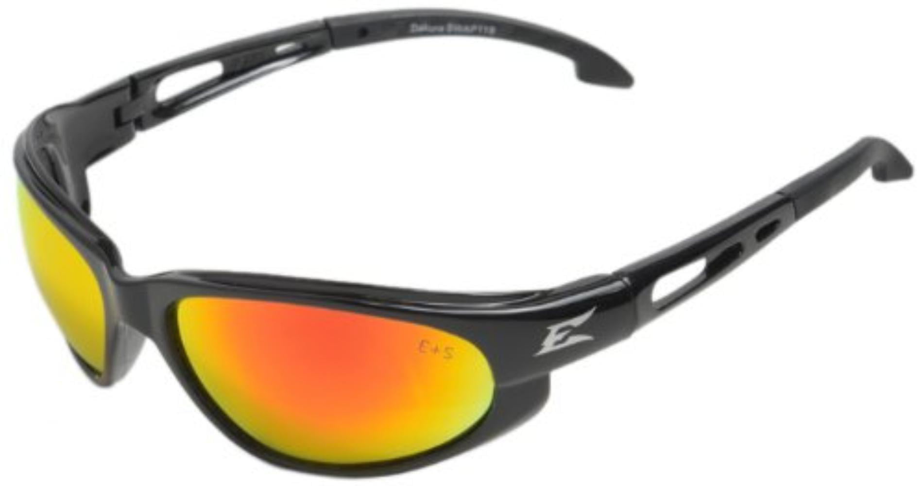 Edge Eyewear SWAP119 Dakura Safety Glasses,Black with AquaPrecisionRedMirrorLens 