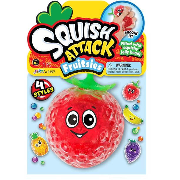 Squish Attack Fruitsies Strawberry Squeeze Toy - Walmart.com - Walmart.com