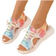 thumbnail image 6 of Sandals for Women Open Toe Sports Sandals Hollow Out Platform Sandals Hike Easy Breathable Outdoor Slip-On Sneakers Lace Up Front Sandals Breathable Mesh Lightweight Shoes, 6 of 8