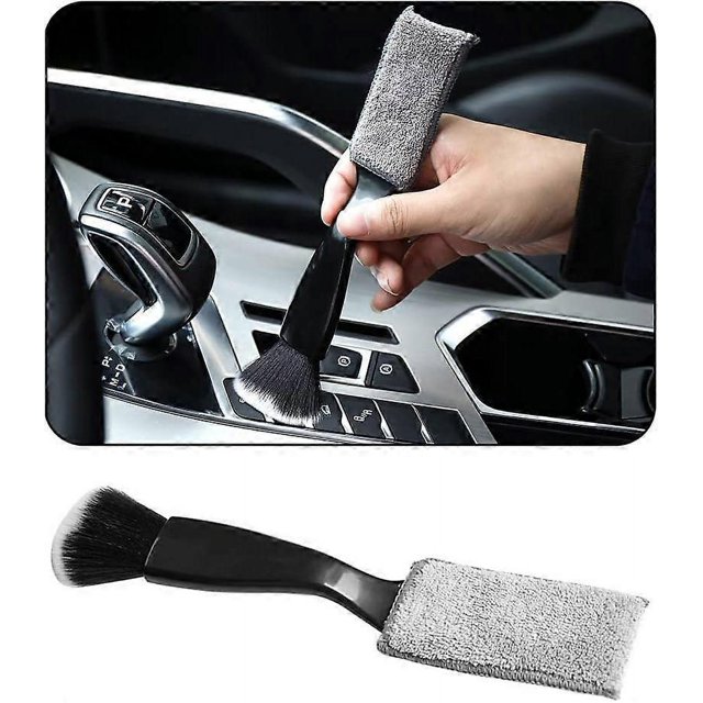 Double Head Brush for Car Clean 1Pack,Car Brushes for Detailing Interior,Car Detailing Brushes Exterior,Soft Car Detailing Brush
