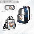 thumbnail image 4 of ZUXONGSY Paint Baseball Print 3 Pcs Clear Backpack Set, Heavy Duty Transparent Backpack with Lunch Bag & Pencil Case, See Through Bookbag for School, Work, Sports, 4 of 5