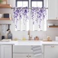 thumbnail image 2 of Purple Eucalyptus Kitchen Curtains Short 45 Inch Length, Botanical Plant Rustic Branch Floral Grommet Top Bedroom Living Room Curtains, Light Filtering Cafe Curtain Drapes 2 Panels Set 84''x45'', 2 of 9