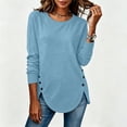 thumbnail image 5 of Zysthvn Lightweight Women's Sweatshirts Casual Fall Pullover Long Sleeve Loose Fit Crewneck Sweatshirts for Women Solid Tops, 5 of 8