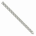 thumbnail image 3 of White Stainless Steel bracelet Men's Diamond Black 8.5 in 12 mm, 3 of 4