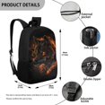 thumbnail image 5 of Uourmeti Durable Zippered 17 Inch Backpack for Travel Outdoor, Lightweight Smooth Zipper Daypack, Flame Wolf Design, 5 of 6