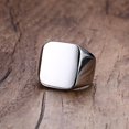 thumbnail image 6 of Fashion Rings Square Big Width Signet Rings Titanium Steel Man Silver Black Men Ring Jewelry Size 7-12, 6 of 9