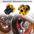 thumbnail image 2 of 13.5mm Motorcycle Slider Frame Aluminum Alloy Wheel Fairing Protection Crash Pad Protector Guard 53mm 48mm Screws Hex Key Gold Tone 1 Set, 2 of 7