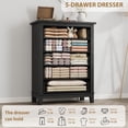 thumbnail image 3 of Garvee Commode à 5 Tiroirs pour Chambre, Commode Verticale avec Grand Rangement, 15,8 Pouces X 31,5 Pouces X 41,3 Pouces, Noir, 3 of 7
