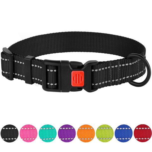 Reflective Dog Collar Safety Nylon Collars for Extra Large Dogs with