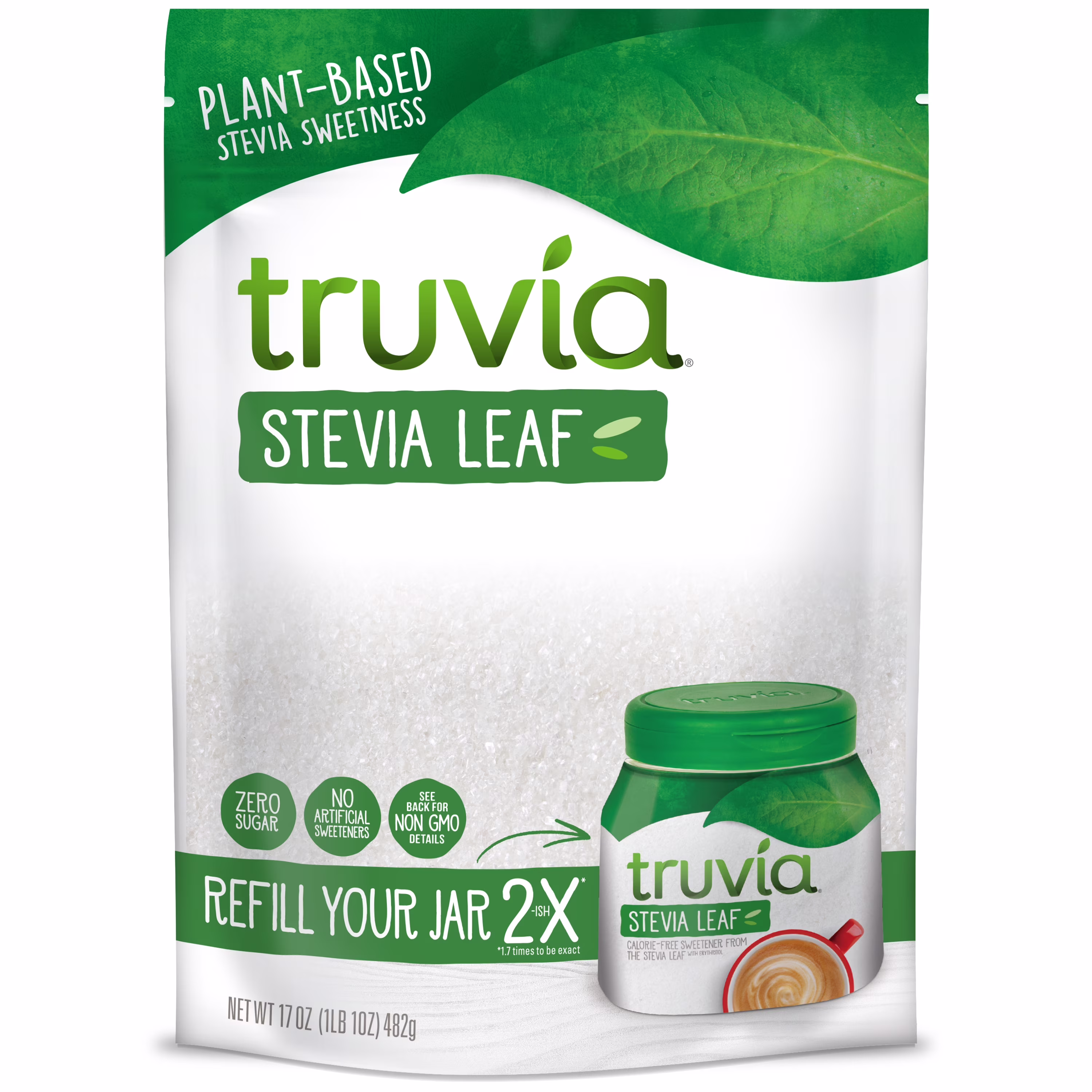 (4 pack) Truvia® Calorie-Free Sweetener from The Stevia Leaf Value Bag, 17 oz