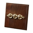 thumbnail image 2 of simhoa Wooden Lighting Switch Plate Premium Outlet Panel for Hotel Kitchen Room Three Levers, 2 of 8
