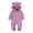 Purple, variant on Toddler Boys Girls Clothes Animal Jumpsuit Baby Romper Fall Winter Harper Thickened Romper Ear Styling Solid Color Dopamine Color Zipper Jumpsuits Navy 12-24 Months