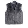 thumbnail image 1 of SUNSIOM Gilet en Fausse Fourrure pour Femmes, Sans Manches Ouvert devant Gilet Solide pour Rue Décontractée, 1 of 5