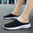 thumbnail image 3 of Dakaela Mens Backless Slip on Sneakers Breathable Knit Mesh Open Back Tennis Shoes for Men Lightweight Sports Mules for Outdoor Walking,Black 8.5, 3 of 7