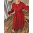 thumbnail image 5 of AURA Plus Size Women’s Dress Polka Dot Chiffon Long Sleeve Office Wear 0XL–4XL, 5 of 7