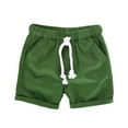 thumbnail image 2 of HILEELANG Baby Boys' Shorts 2-Pack Chino Short Summer Cotton Casual Pants with Pockets Yellow Green 4t, 2 of 4